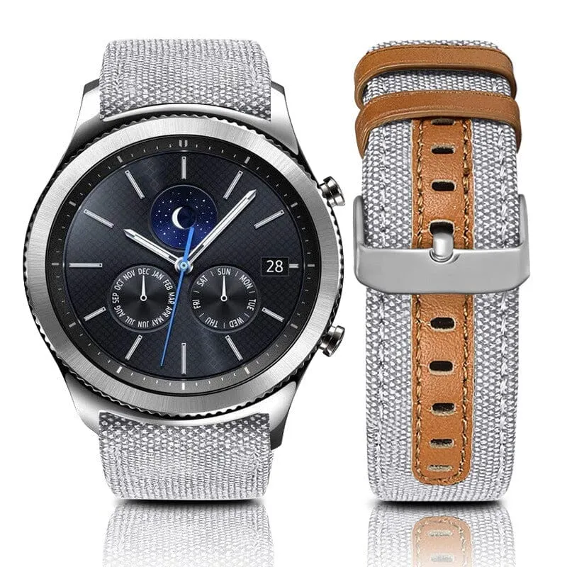 Denim & Leather Watch Straps Compatible with the Ryze Evo Smart Watch