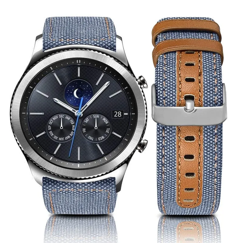 Denim & Leather Watch Straps Compatible with the Ryze Evo Smart Watch