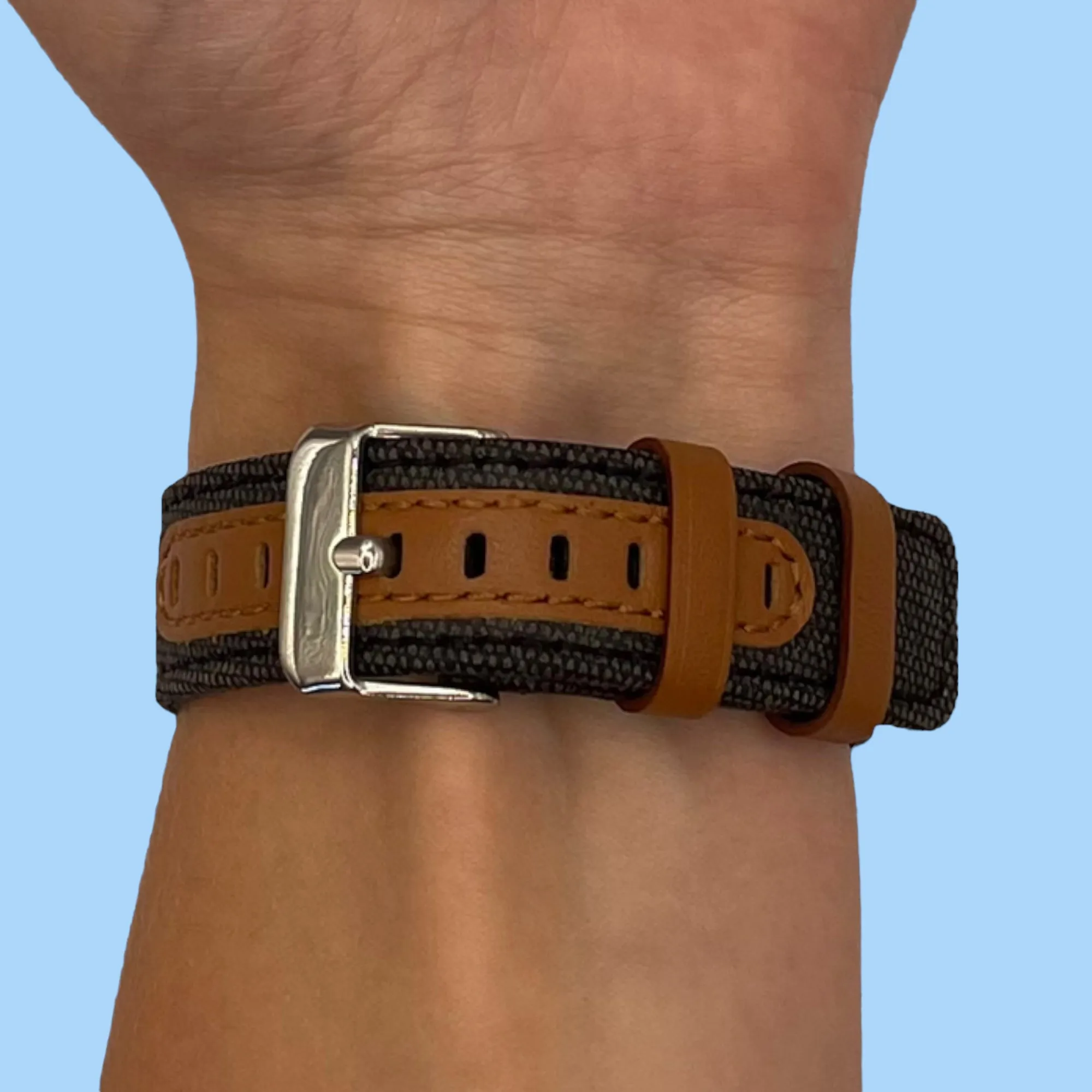 Denim & Leather Watch Straps Compatible with the Ryze Evo Smart Watch