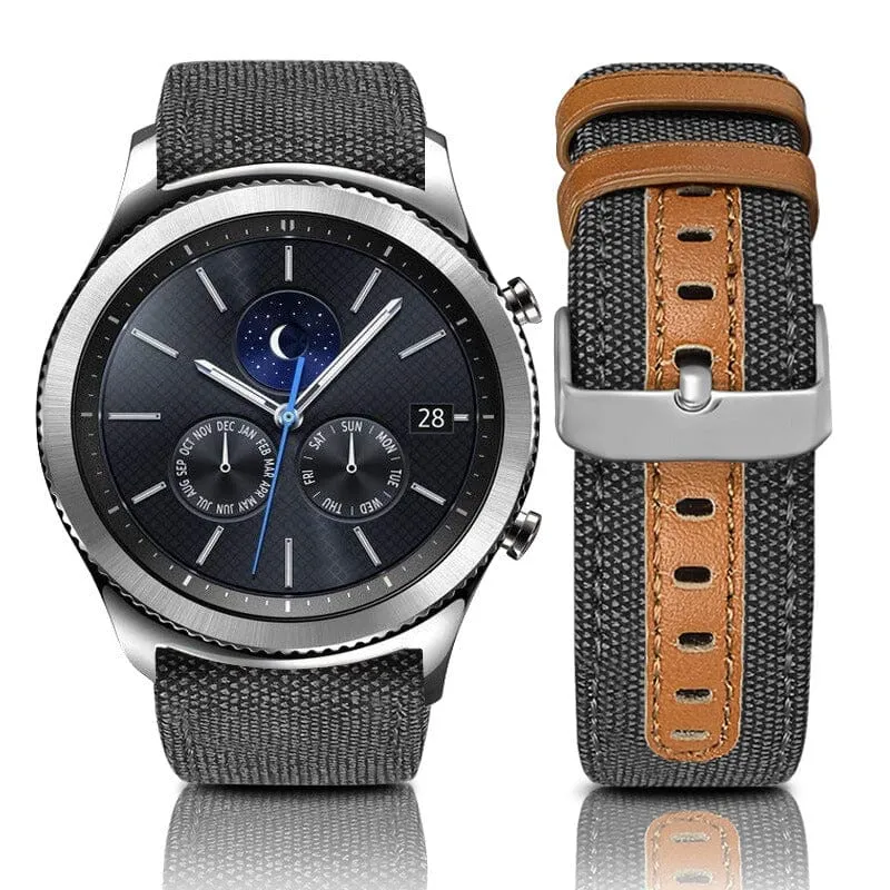 Denim & Leather Watch Straps Compatible with the Ryze Evo Smart Watch