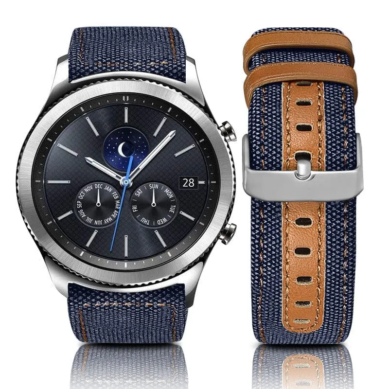 Denim & Leather Watch Straps Compatible with the Ryze Evo Smart Watch