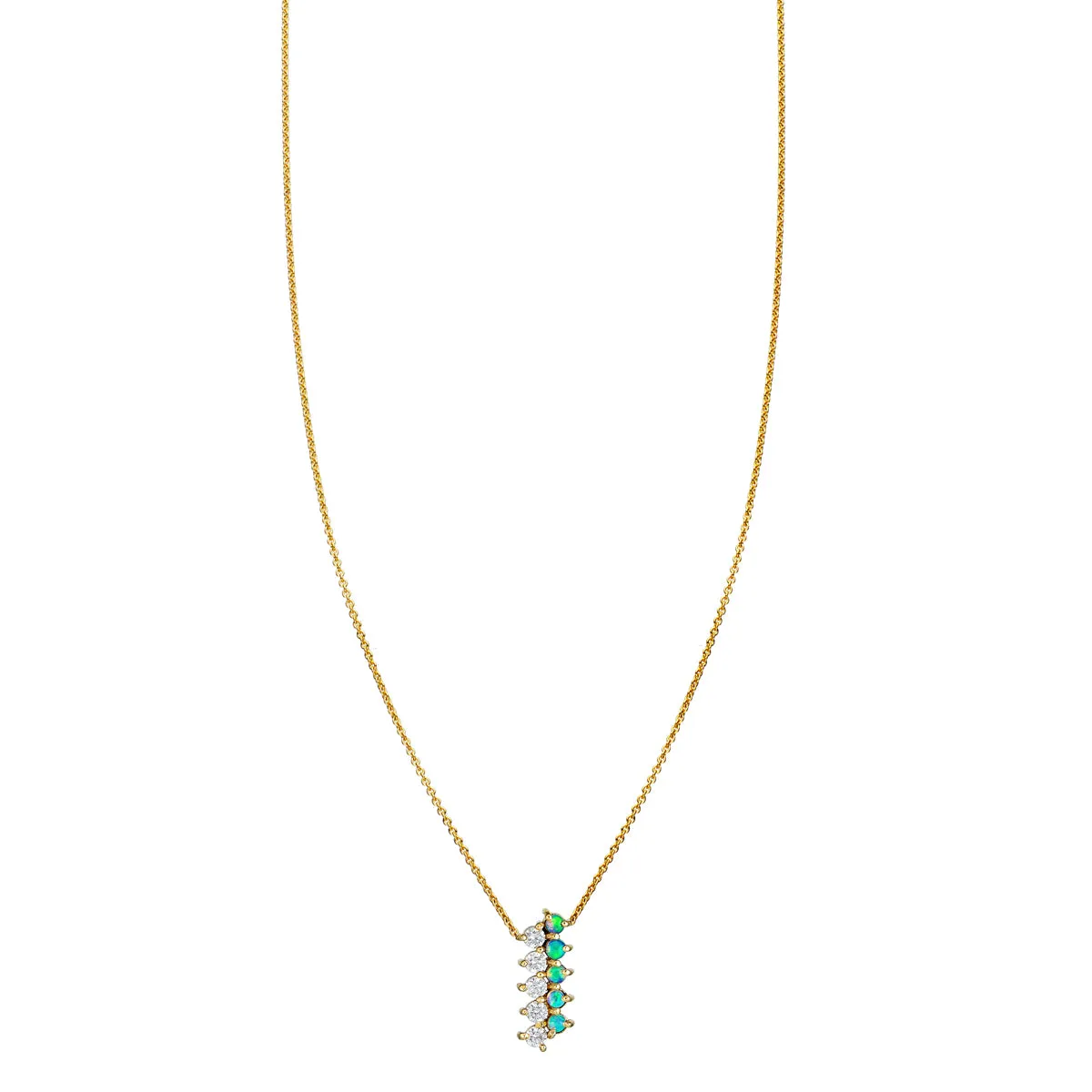 Diamond & Opal Medium Ladder Necklace