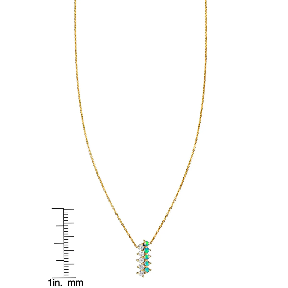 Diamond & Opal Medium Ladder Necklace