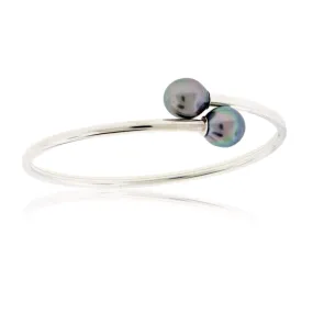 Double Tahitian Pearl Bracelet in Sterling Silver