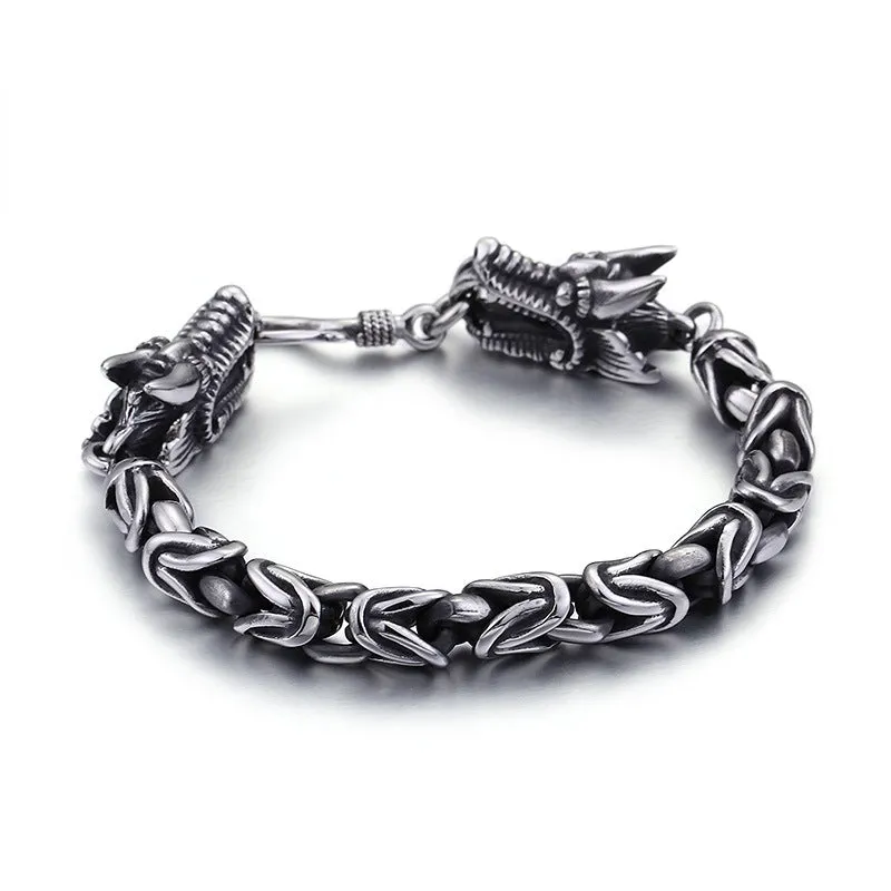 Dragon Hook Titanium Steel Men's Punk Bracelet by Planderful Collection - Stylish Retro European and American Jewelry