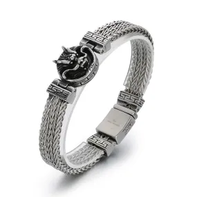 Dragon Year Punk Bracelet for Men - Retro Titanium Steel Jewelry with Unique Dragon Motif