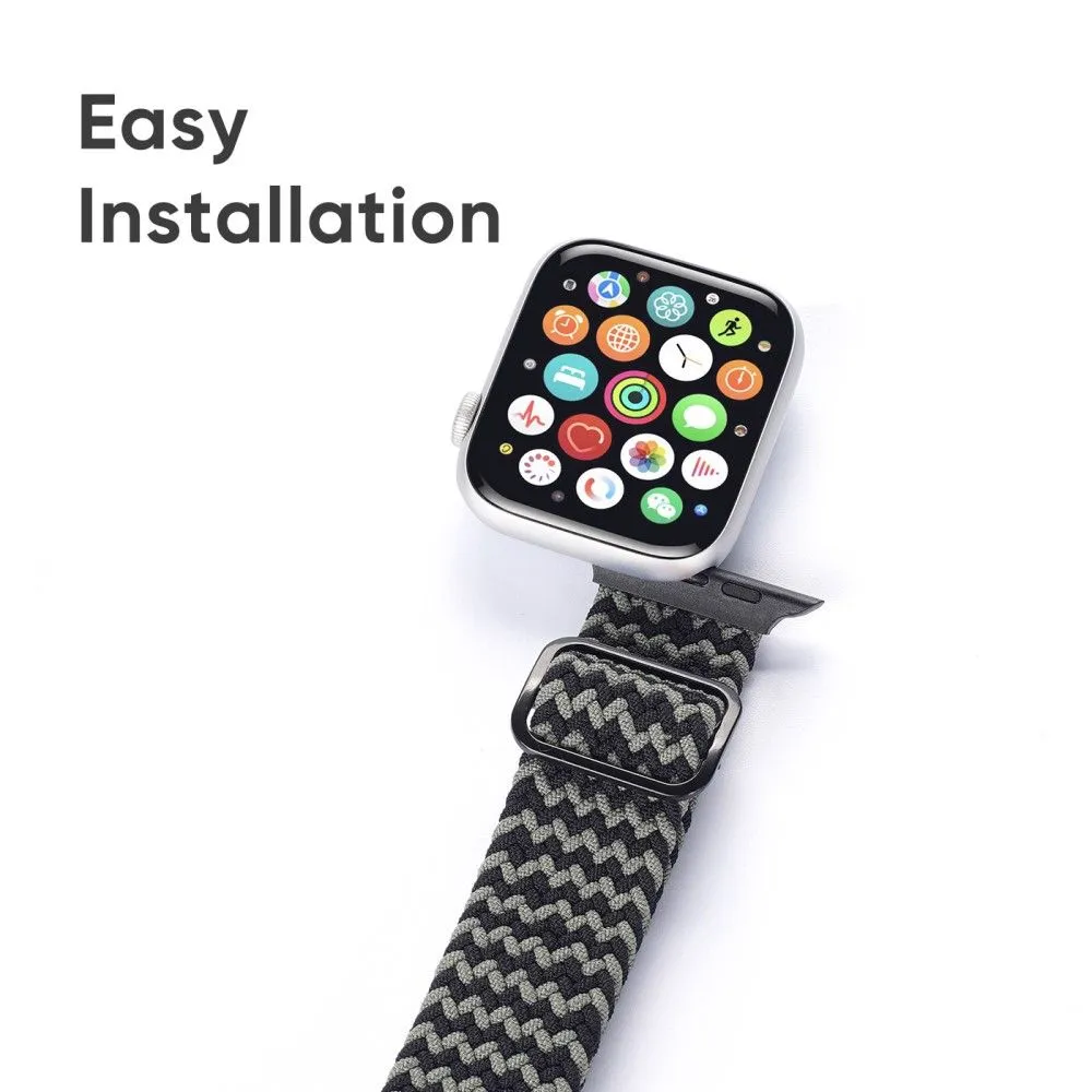 DUX DUCIS Apple Watch (45mm) elastic nylon watch strap - Green / Black