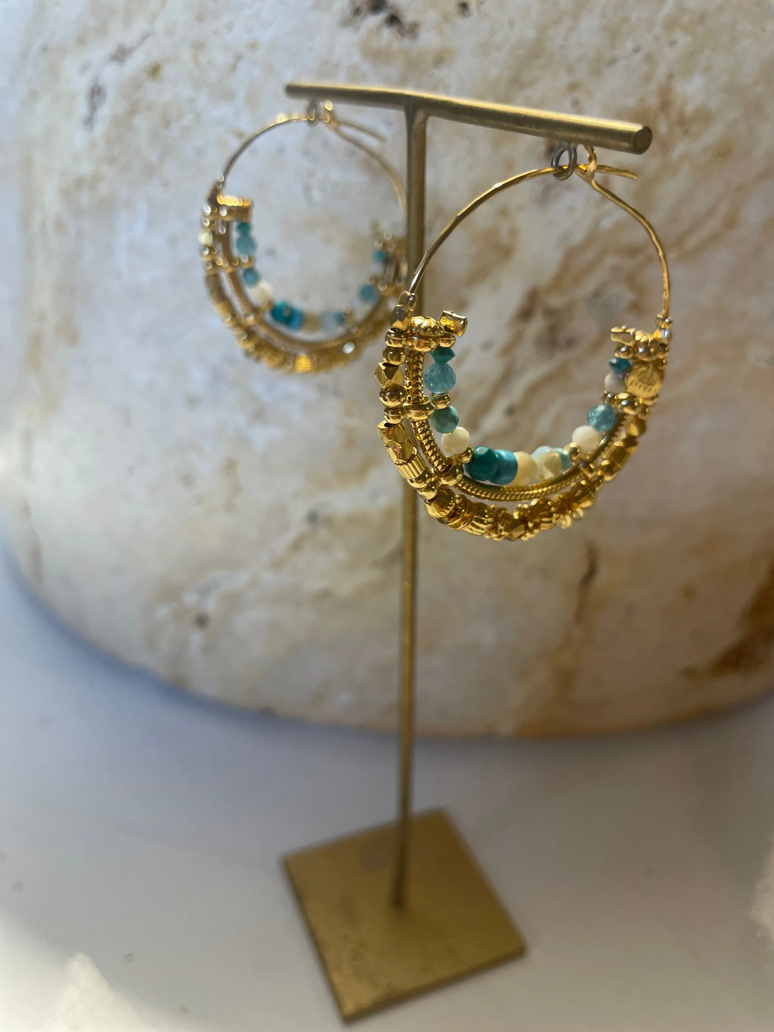 Earrings comedia gold hoops - Mini