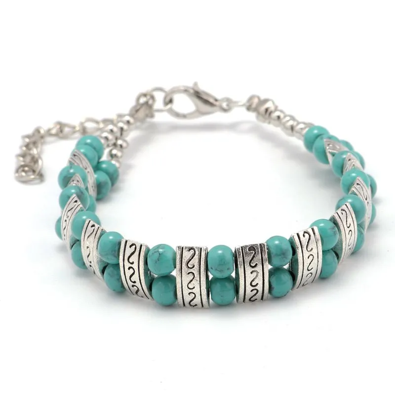 Ethnic necklace turquoise bracelet