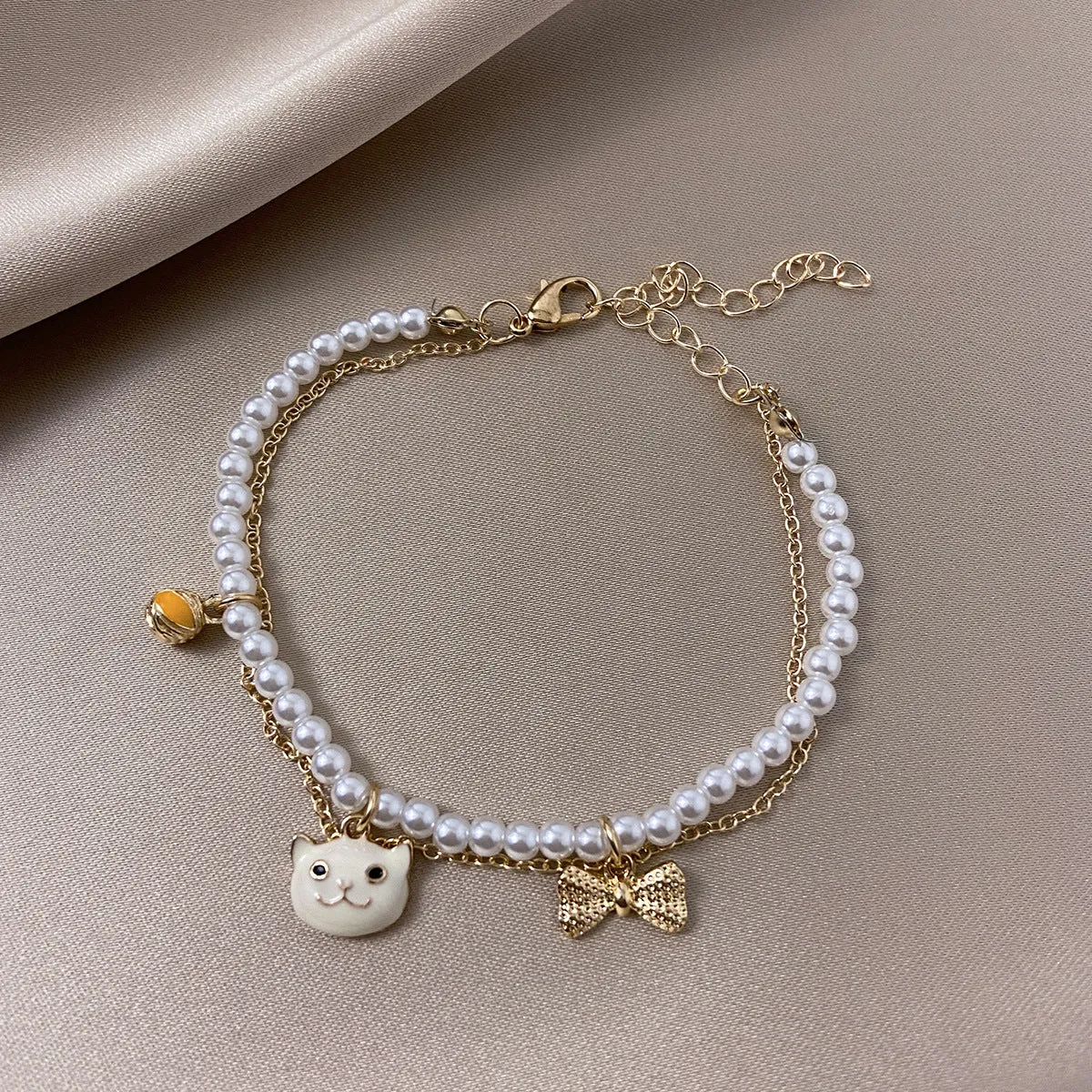 European And American Cross-border Ins Wind Alloy Beaded Bracelet