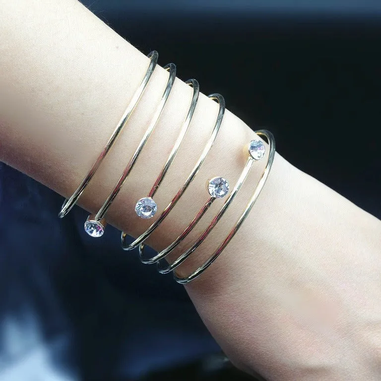 European Diamond Wire Bracelet with Alloy Material