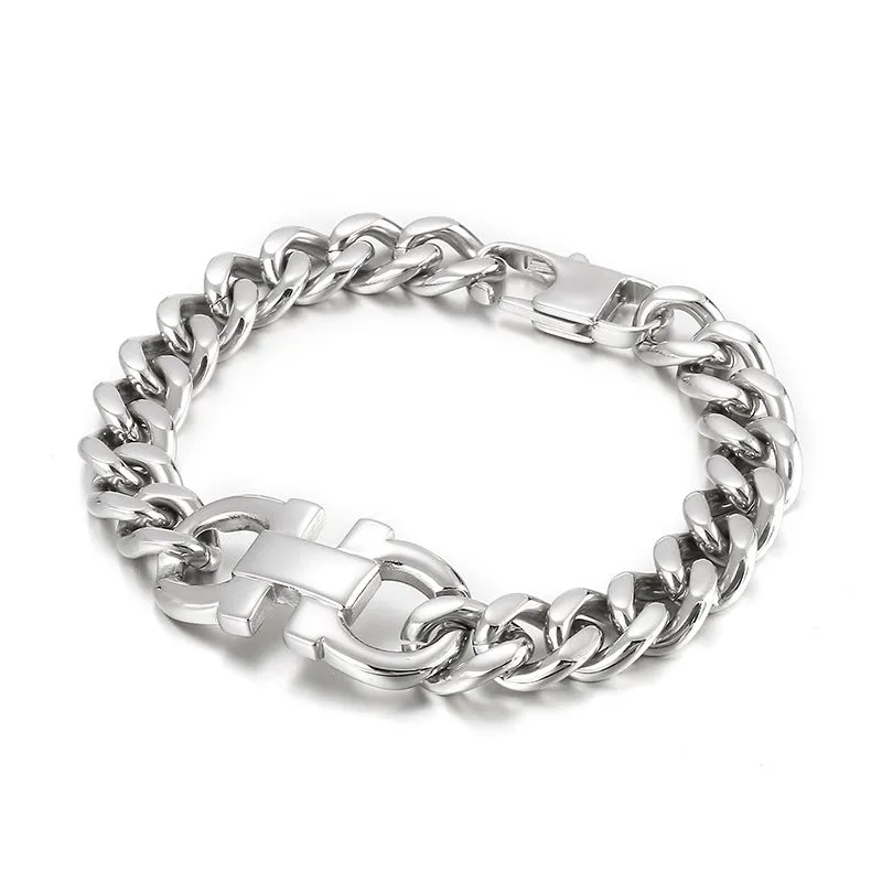 European Style Men's Stainless Steel Titanium Bracelet by Planderful Collection