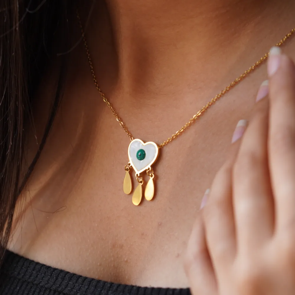 Evil Eye Heart Necklace