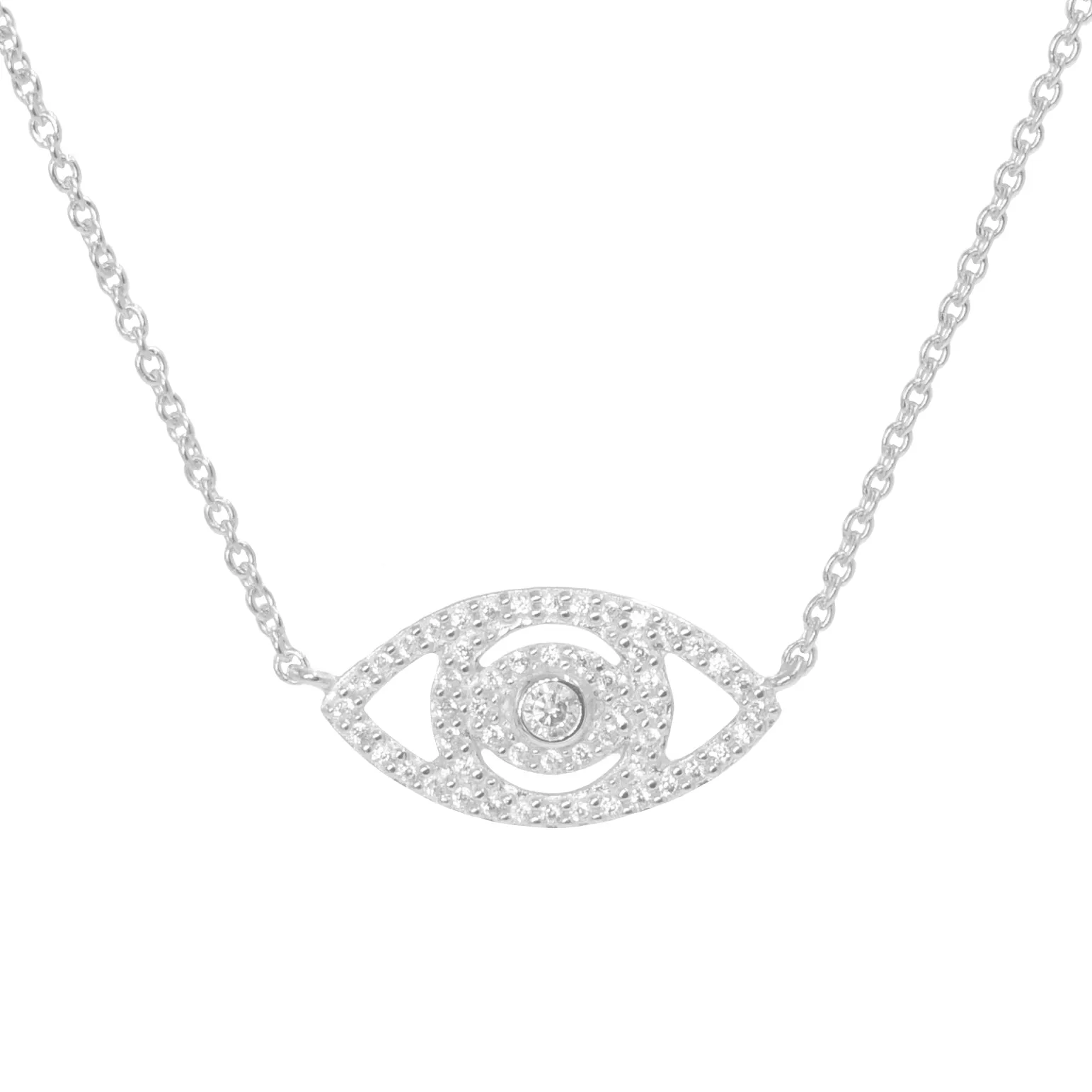 Evil Eye Necklace With Crystals