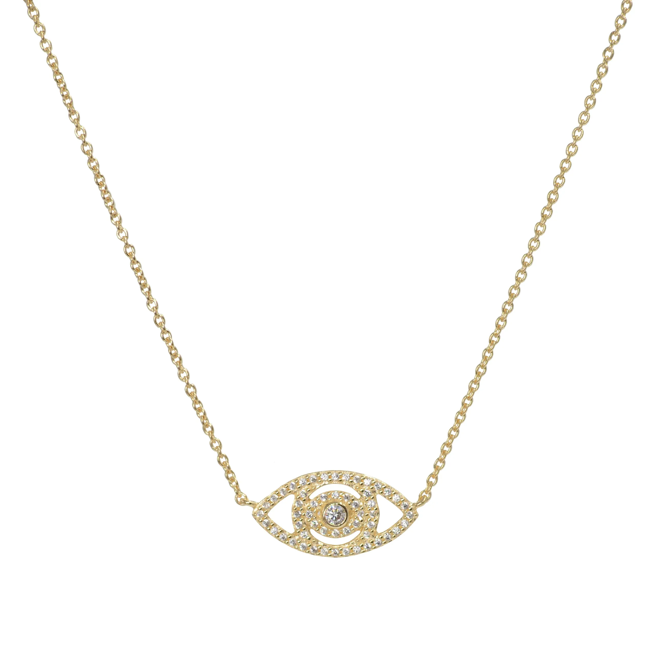 Evil Eye Necklace With Crystals