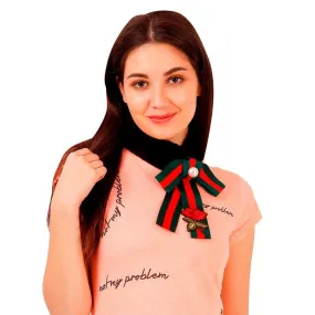 FabSeasons Black Faux Fur Fashion Neck Scarf