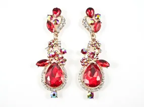 Fancy Floral Red Color Fashion Earrings