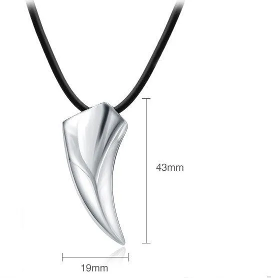 Fashion Brave Men's Necklace Stainless Steel Wolf Tooth Necklace Animal Pendant Necklaces Jewelry Gift 2 Colors