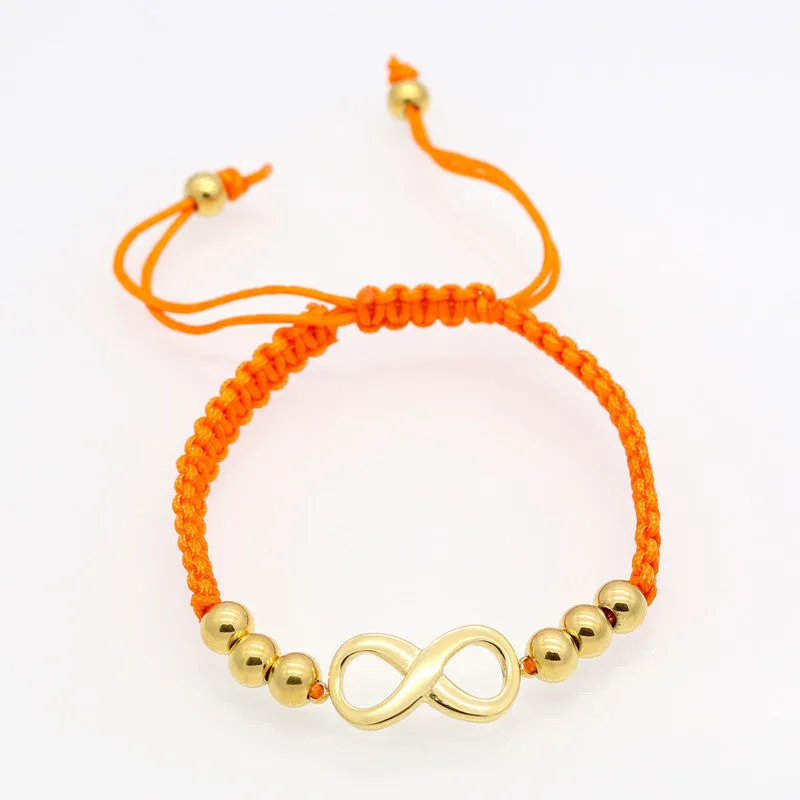 Fashion Luxury Brand Jewelry Nylon Rope Beautiful Gold Bracelet Fine Jewelry Heart-shaped Bracelet For Woman