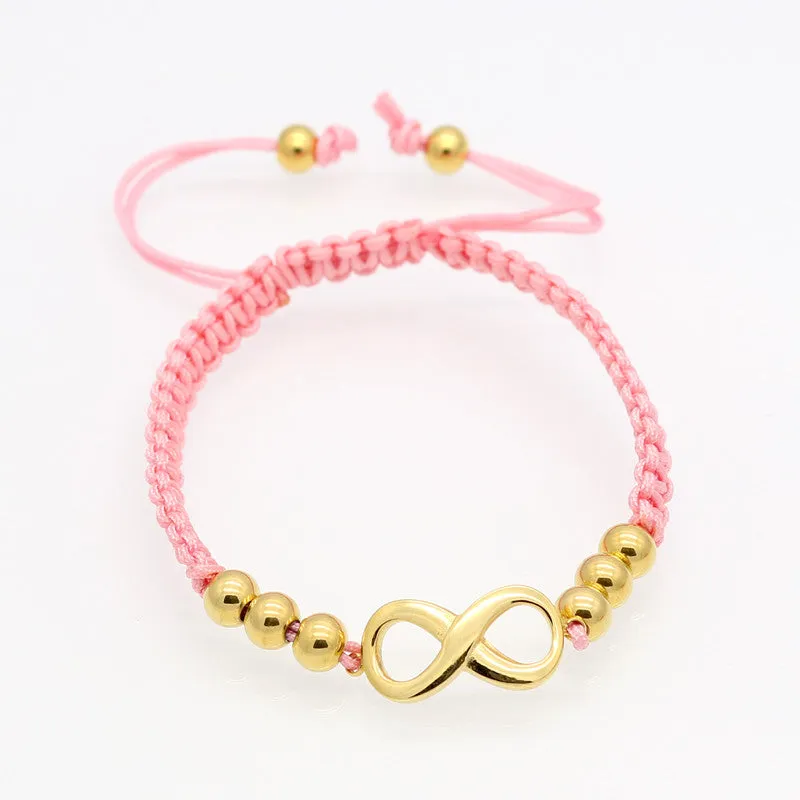 Fashion Luxury Brand Jewelry Nylon Rope Beautiful Gold Bracelet Fine Jewelry Heart-shaped Bracelet For Woman