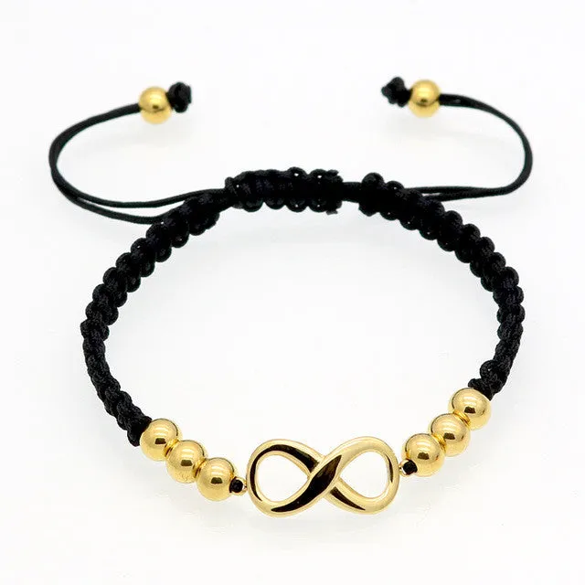 Fashion Luxury Brand Jewelry Nylon Rope Beautiful Gold Bracelet Fine Jewelry Heart-shaped Bracelet For Woman