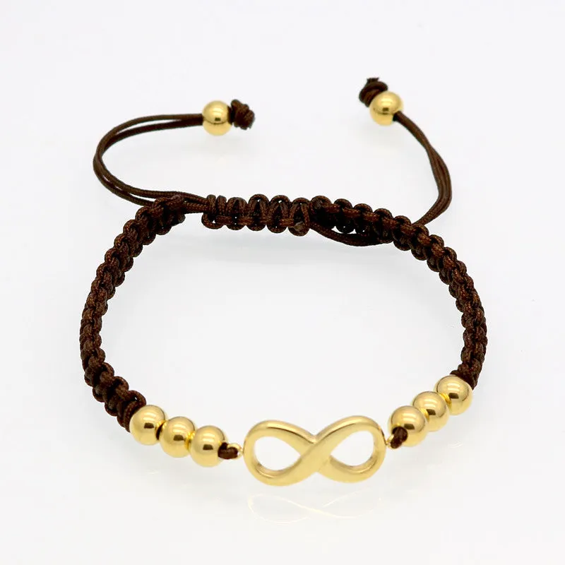 Fashion Luxury Brand Jewelry Nylon Rope Beautiful Gold Bracelet Fine Jewelry Heart-shaped Bracelet For Woman