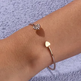 Fashion Simple Heart-Shaped Bracelet Personality Geometric Diamond Hand Jewelry