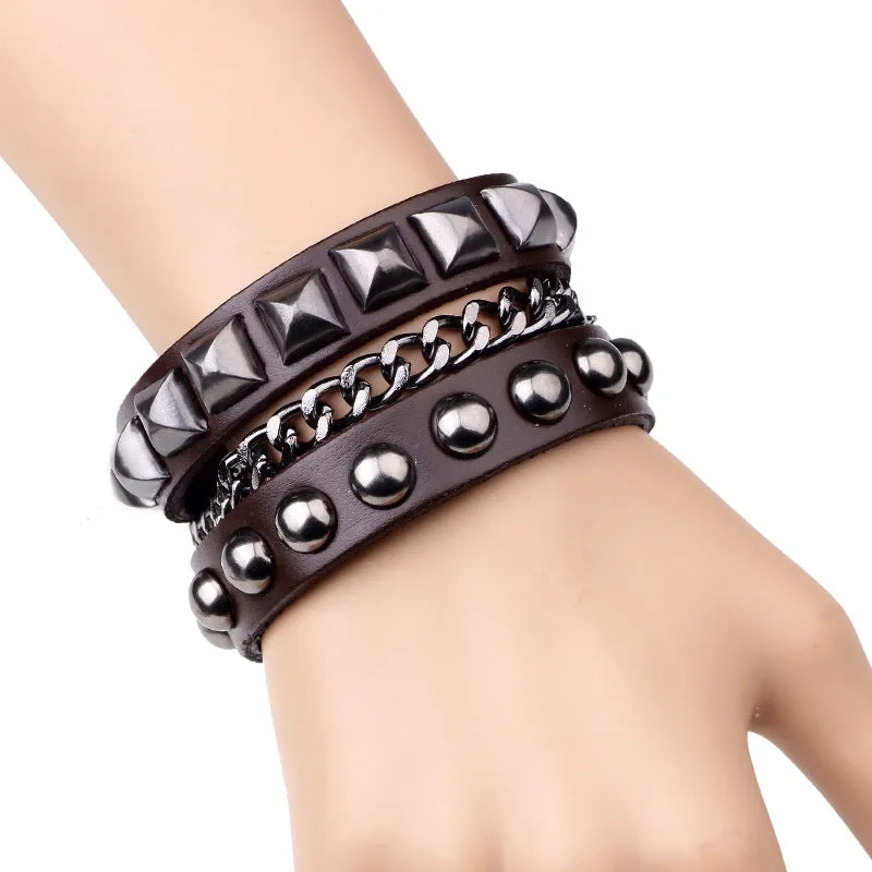 Fashion Studded Leather Vintage Bracelet