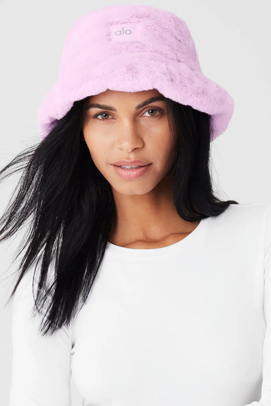 Faux Fur Bucket Hat - Sugarplum Pink