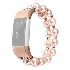 Fitbit Charge 2 two row fashionable watch strap - Rose Gold