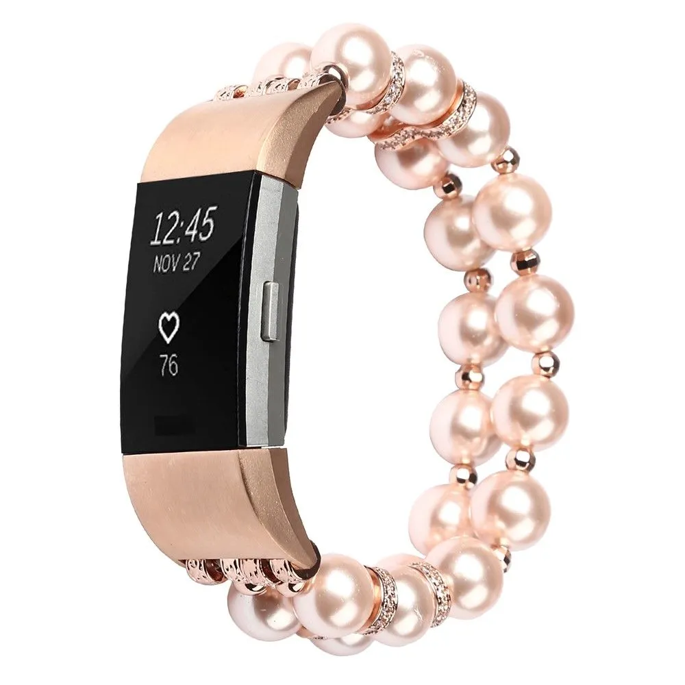 Fitbit Charge 2 two row fashionable watch strap - Rose Gold