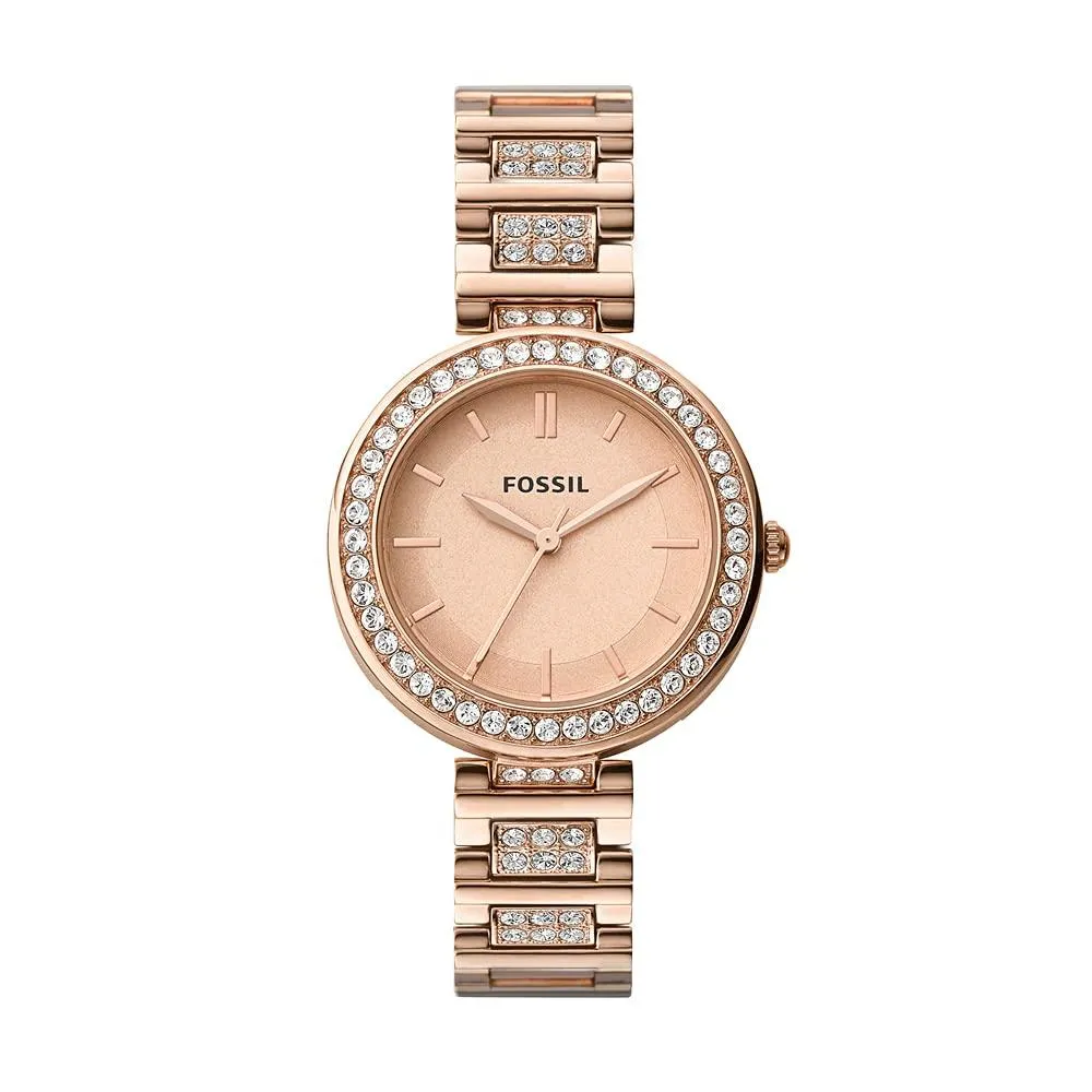 Fossil Karli Three-Hand Rose Gold-Tone Stainless Steel Watch BQ3181