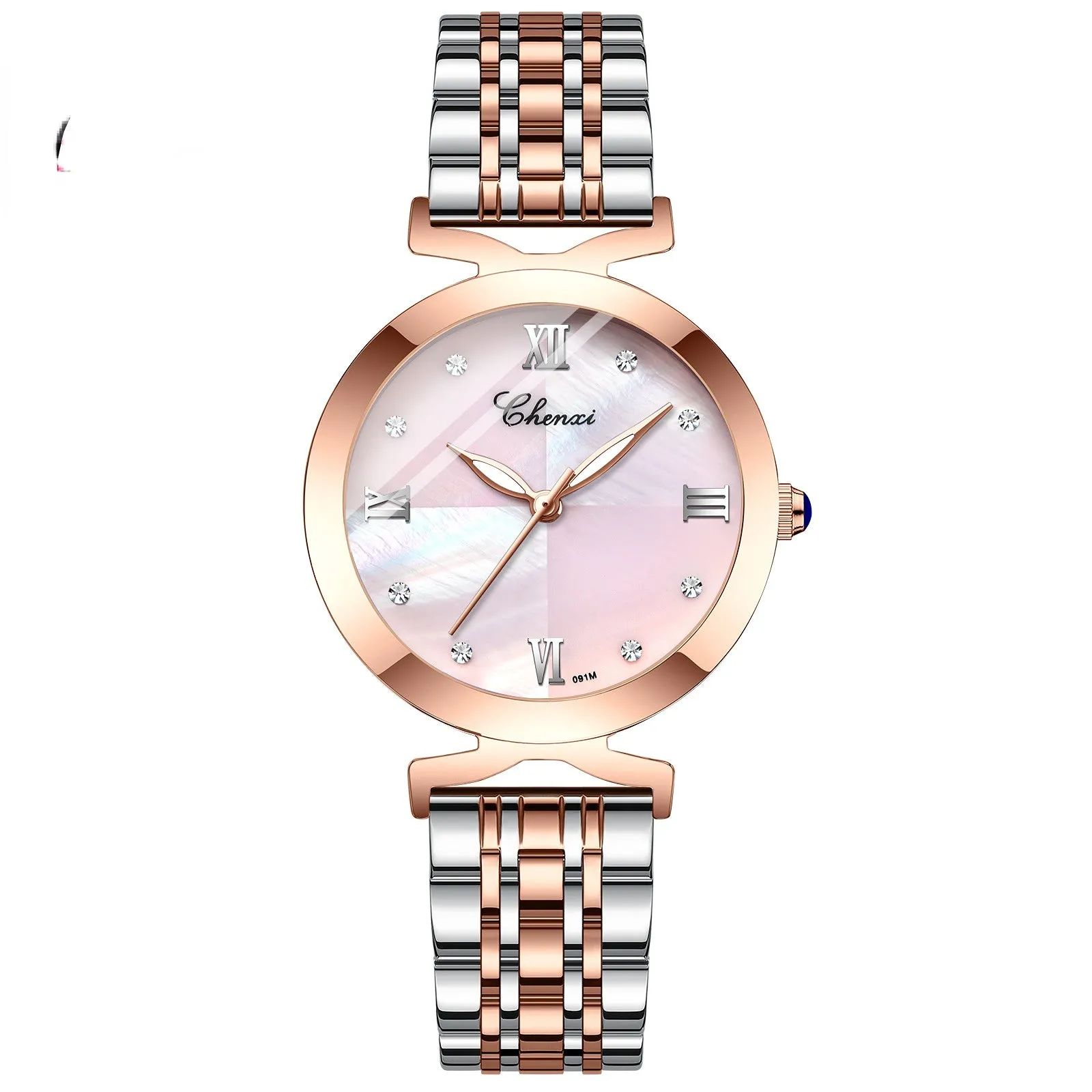 Fritillary Quartz Women's Watch Zircon Gold Solid Steel Belt