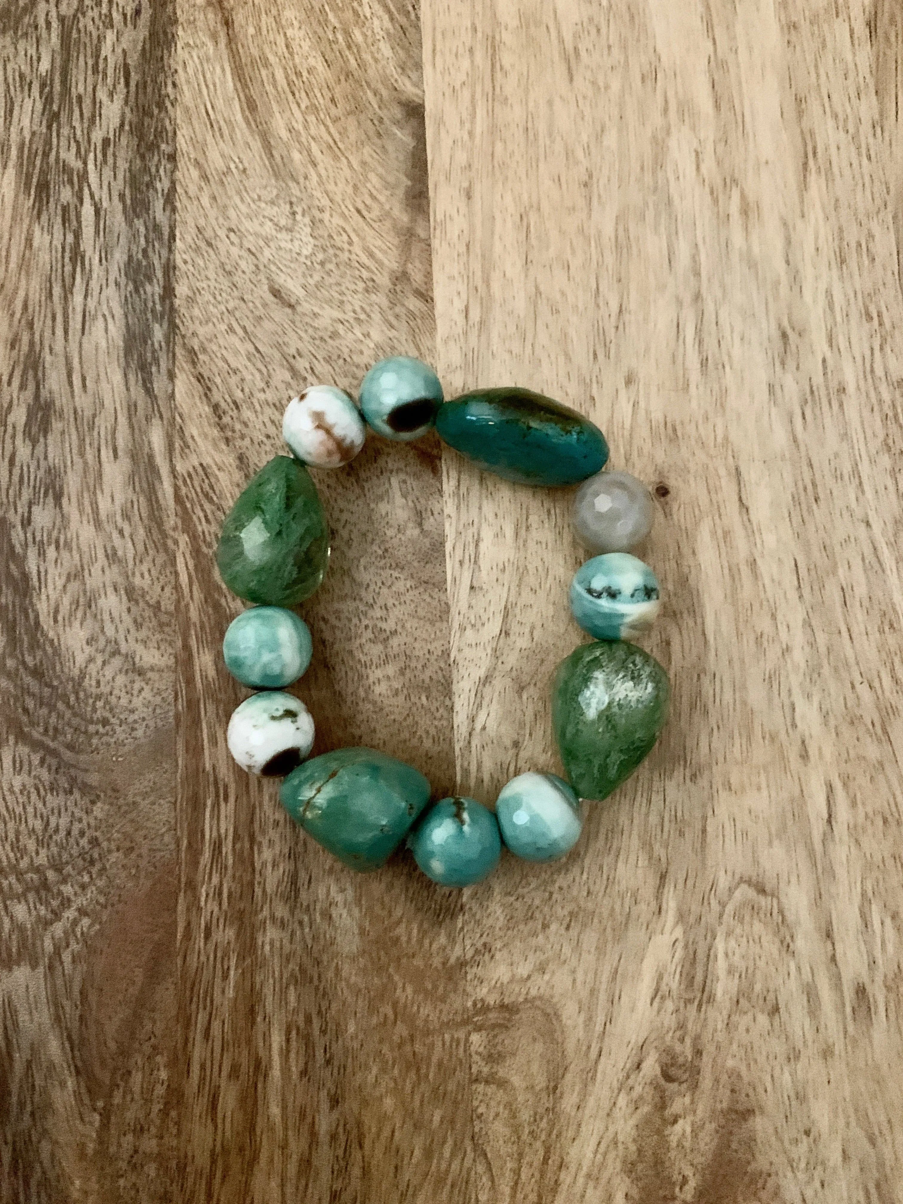 Genuine Stone Beaded Bracelet