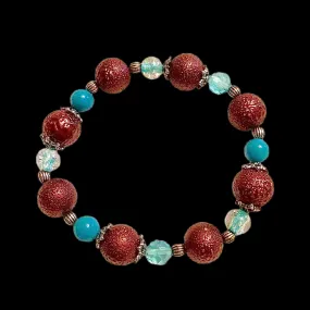 Glass Bead Bracelet-BrnTq