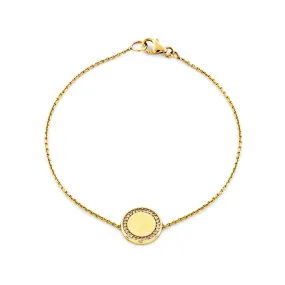 Gold & Diamond Outline Medallion Bracelet