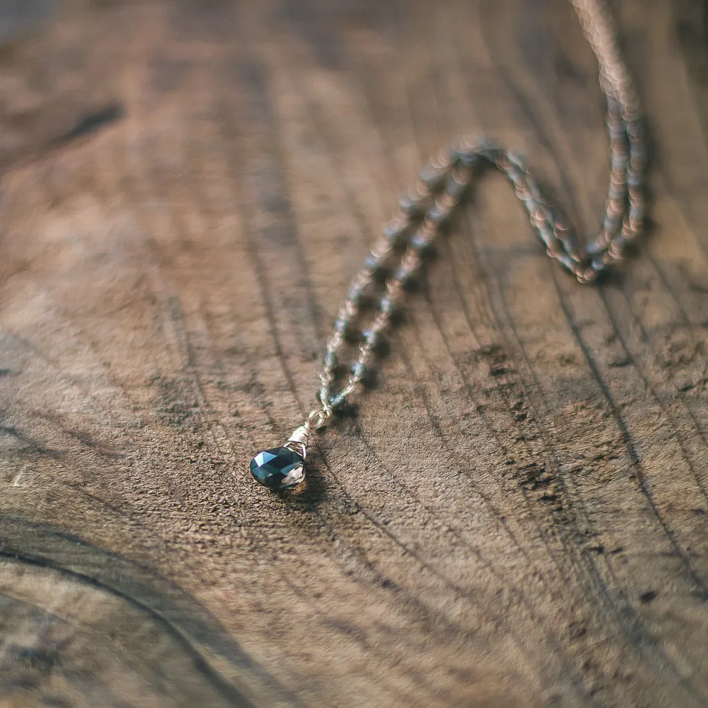 Golden Goddess: Rose Gold, Smoky Quartz Rosary Style Chain Necklace