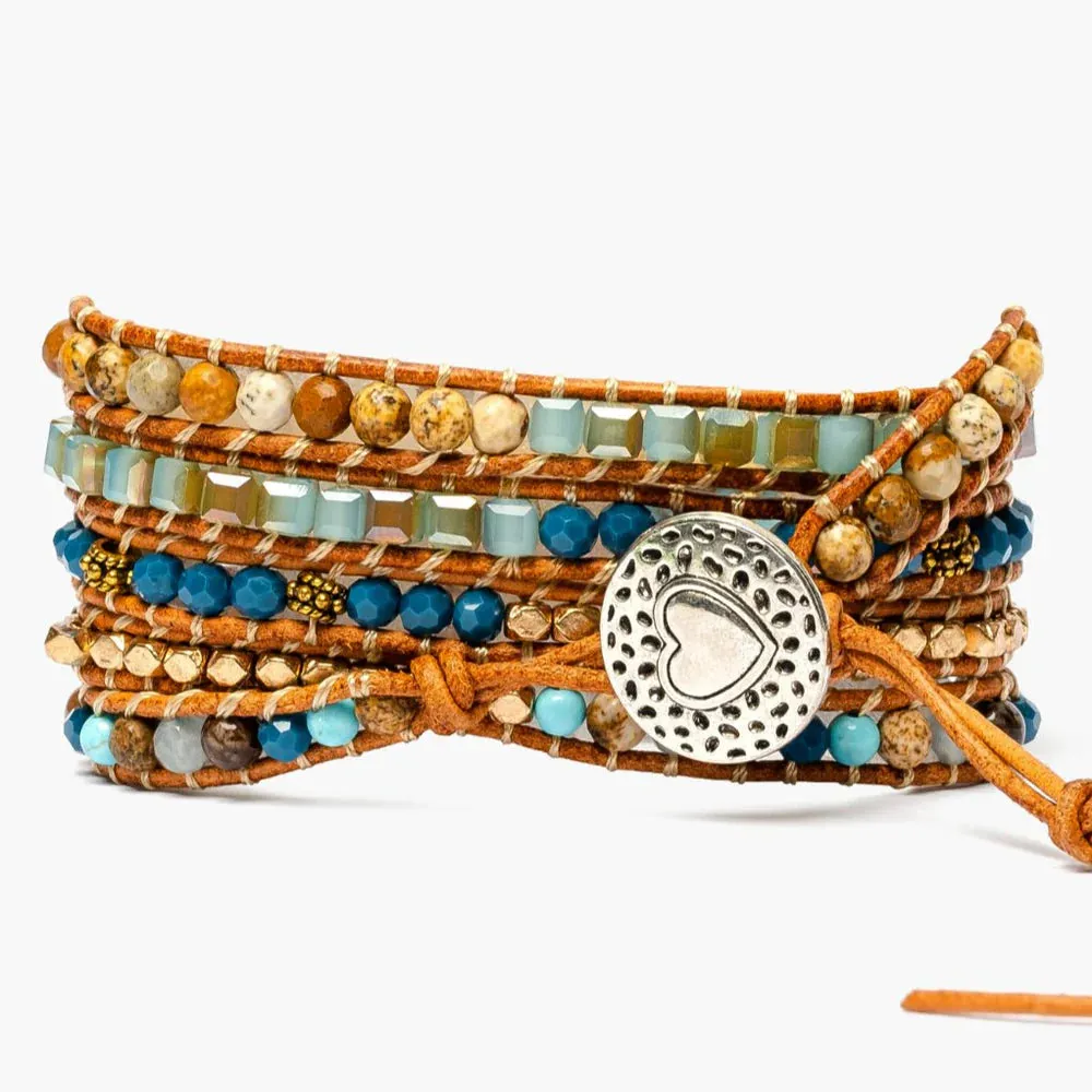 Golden Ocean Turquoise Wrap Bracelet