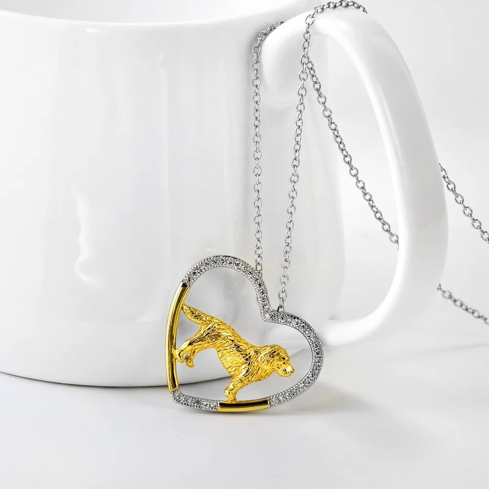 Golden Retriever Heart Necklace