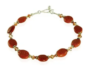 Goldstone Topaz Crystal Beaded Bracelet