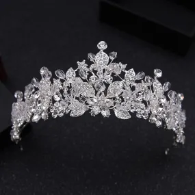 Gorgeous Crystal Floral Bridal Tiara Crown