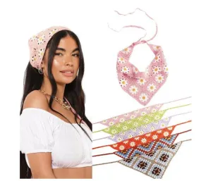 Granny Squares Head Scarf Crochet Daisies Yin Yangs Or Headbands 18 Different Styles And Colors Handmade Boho Hair Accessories Ear Warmer Scarves Always Have A Good Hair Day!