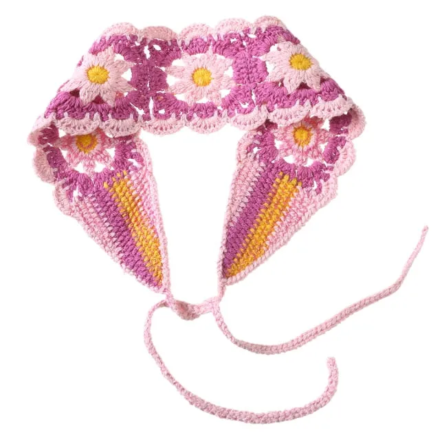 Granny Squares Head Scarf Crochet Daisies Yin Yangs Or Headbands 18 Different Styles And Colors Handmade Boho Hair Accessories Ear Warmer Scarves Always Have A Good Hair Day!