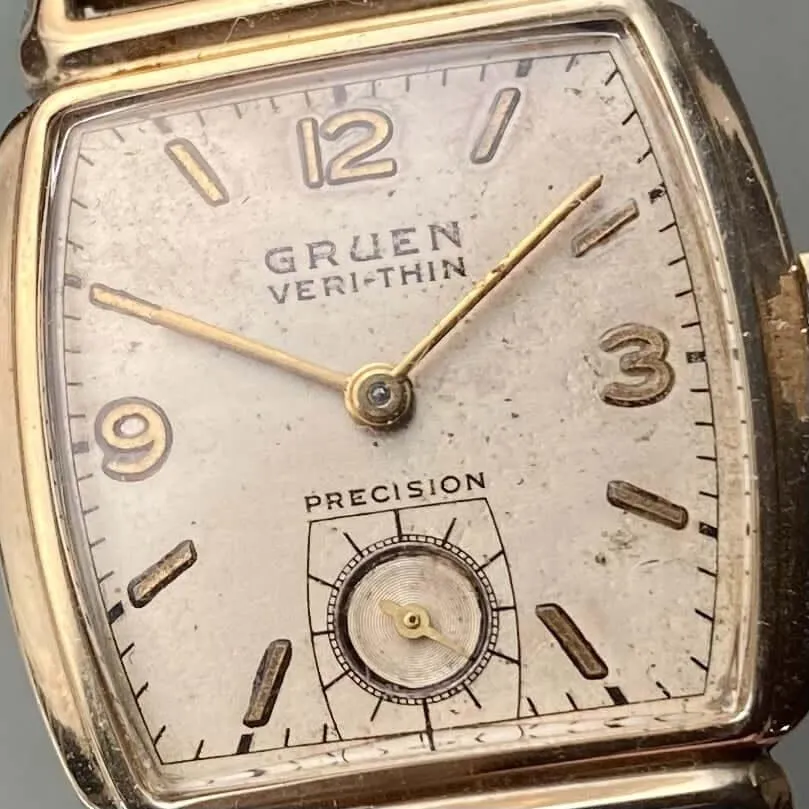 Gruen Wristwatch Antique 1950s Manual Men's Vintage