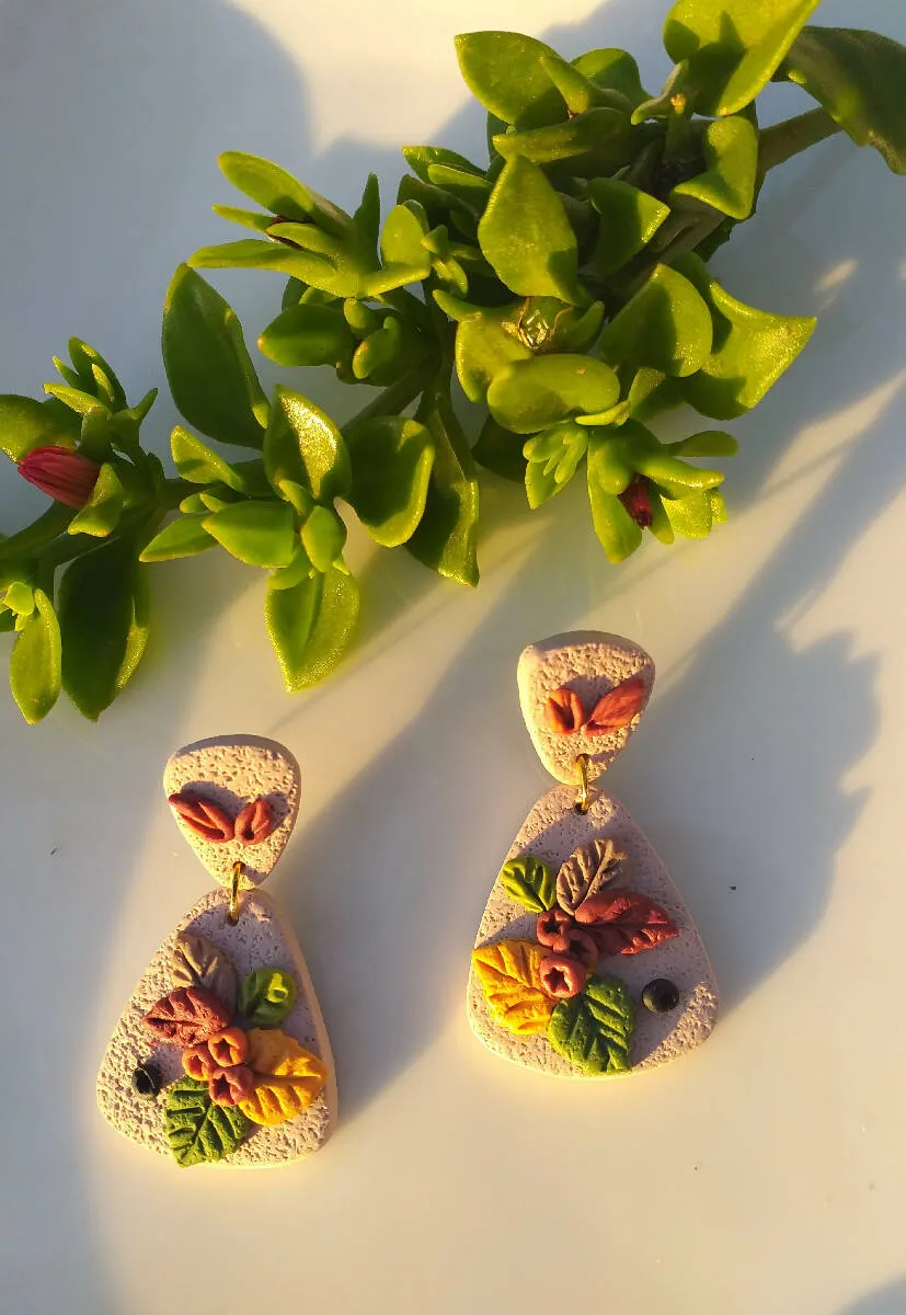 Handmade by Mona Handmade Polymer Clay Earrings 4.5 cm