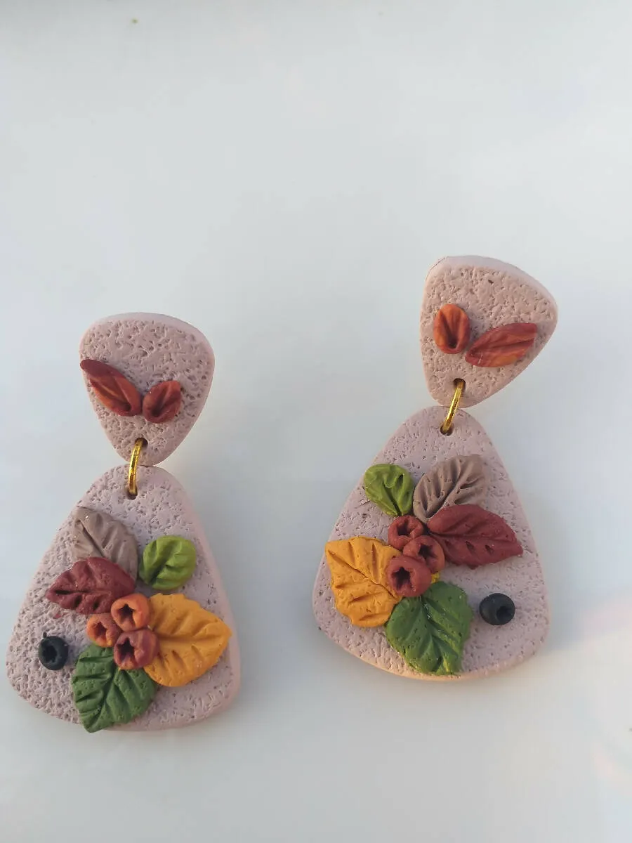 Handmade by Mona Handmade Polymer Clay Earrings 4.5 cm