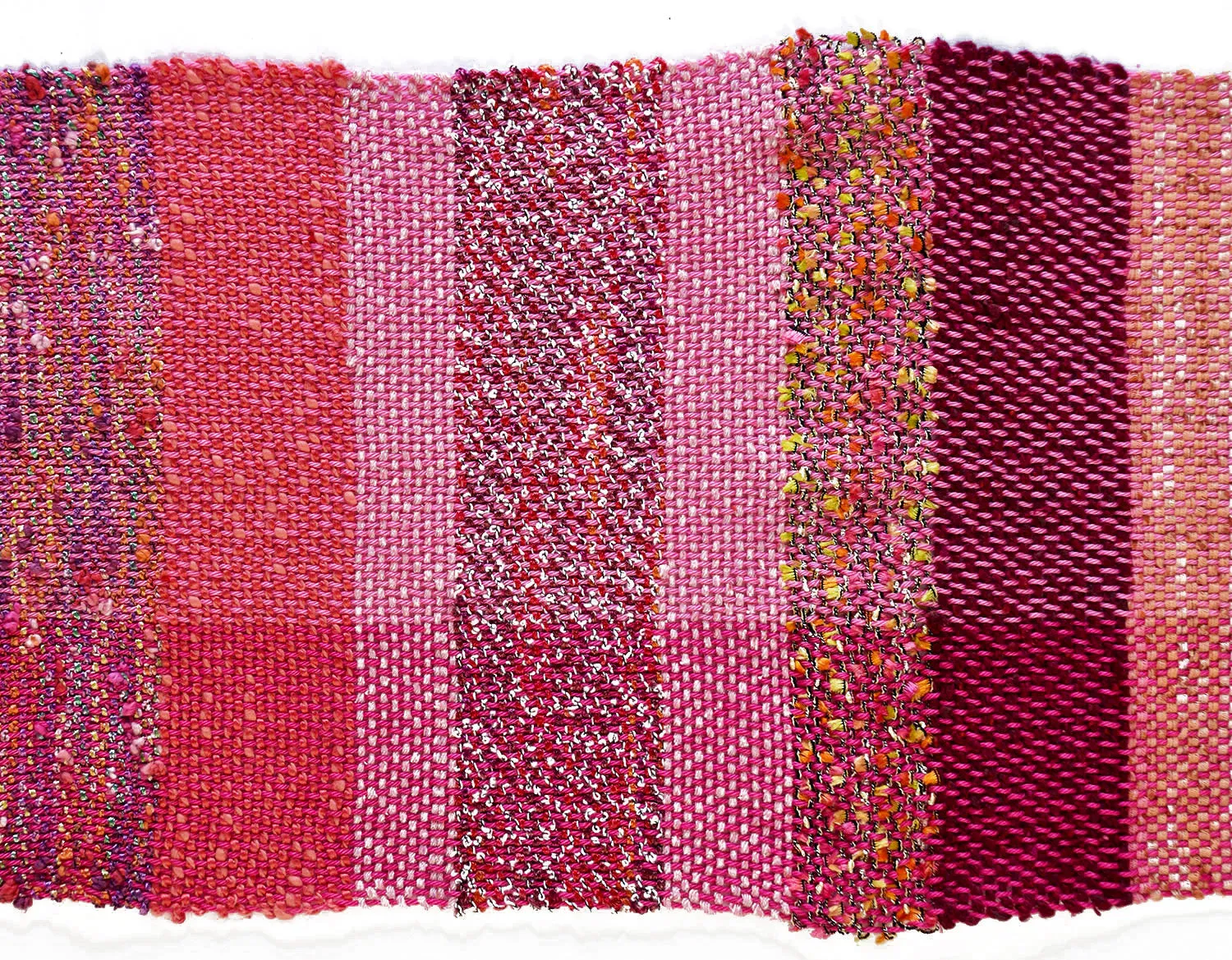 Handwoven Scarf, "Coral," 8.5 x 74 inches