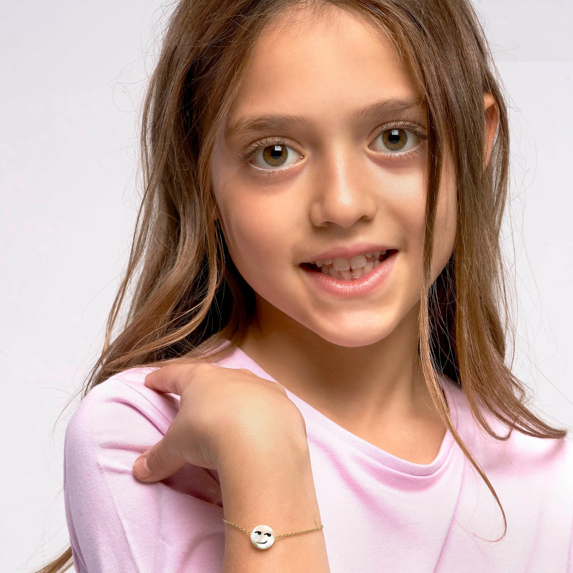 Happy Kids | Smirk Bracelet | White Mother of Pearl | 14K Gold Plated 925 Silver