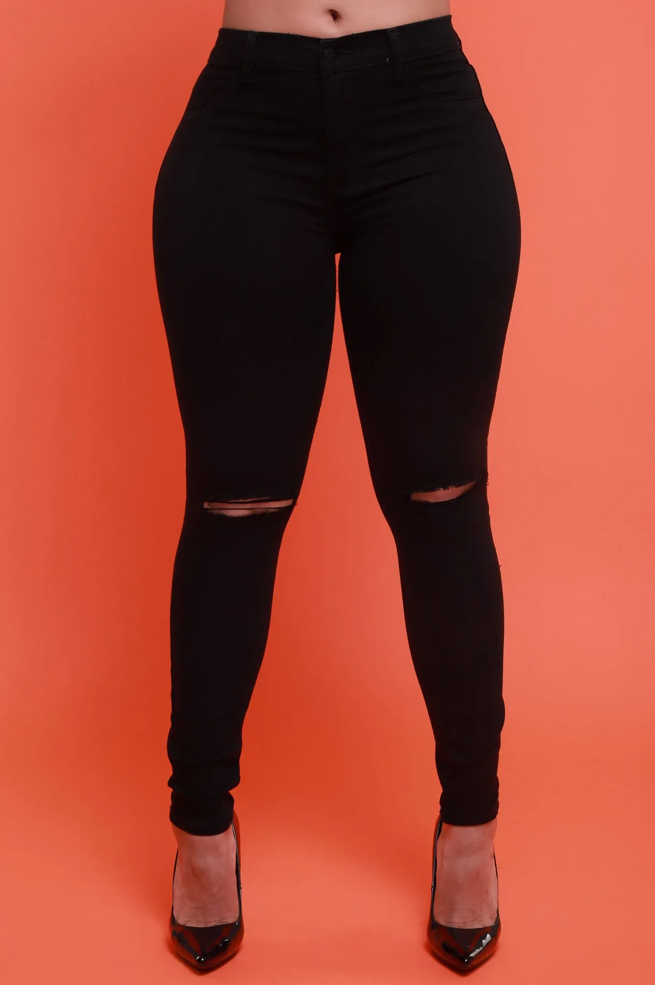 Having It High Rise Stretchy Jeans - Black