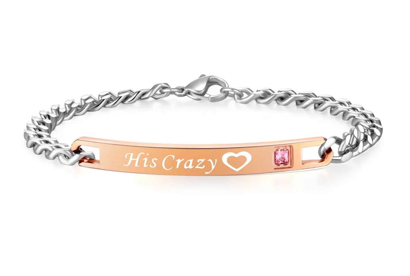 His & Hers Matching Set Crazy and Weirdo Couple Bracelets, Valentine, Anniversary, Wedding, Promise, Engagement Gift